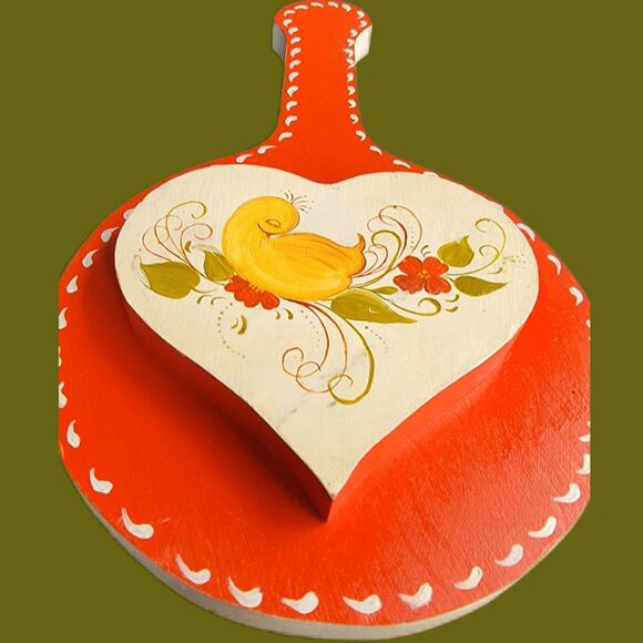 Vintages 1980s Baby Chicken Wood Cut Dutch Folk Art Wall Hanging - Picture 2 of 5